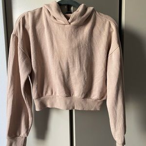Nude cropped hoodie